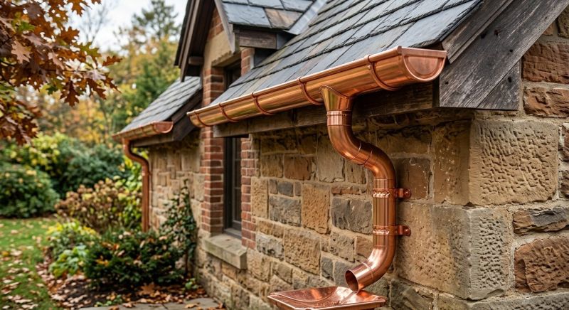 Copper Rain Gutter Service project example